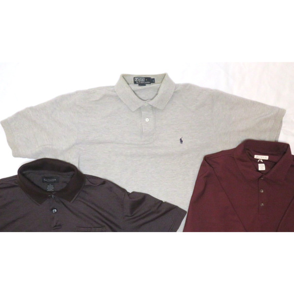 Lot of 3 Men's Polo Shirts Polo Ralph Lauren / Van Heusen / Antigua Golf Size L - Picture 2 of 16
